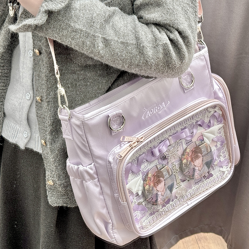 AORDA 小众社畜制服三用痛包扎包吧唧二次元百搭双肩透明娃包