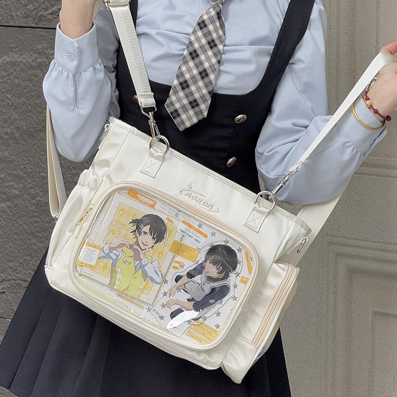 AORDA 日系斜挎包痛包女学生党单肩双肩包手提社畜三用托特娃包女