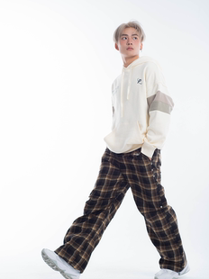 房东的猫protectheart拼色字母印花加绒连帽卫衣男女同款