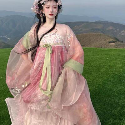 春夏秋季垂樱全套中国风诃子裙