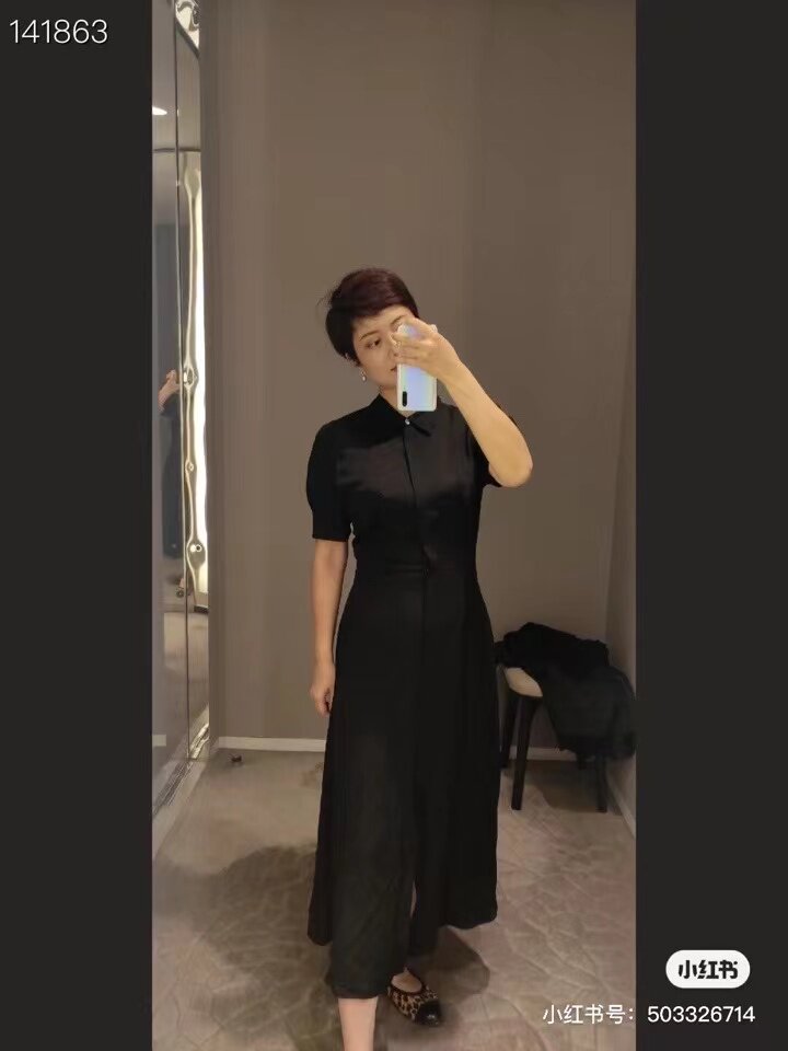休闲修身真丝纯色衬衫领图片