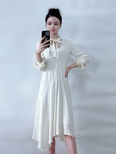 绍兴美代 Theory 白色长袖系带两件套真丝连衣裙 K0802618 现00~6
