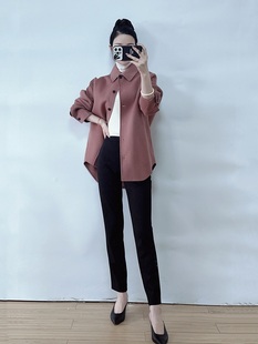 绍兴美代 Theory 休闲羊毛羊绒衬衫款大衣外套 L0501403 现SM