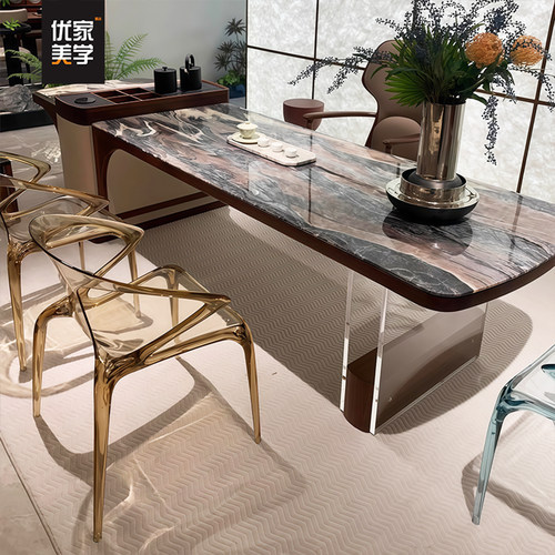 黑胡桃木新中式实木茶桌椅组合