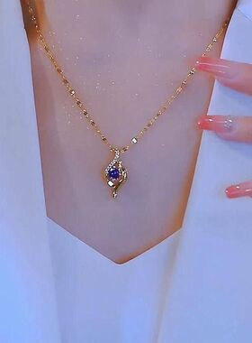 钛钢项链饰如你心锁骨链轻奢高级