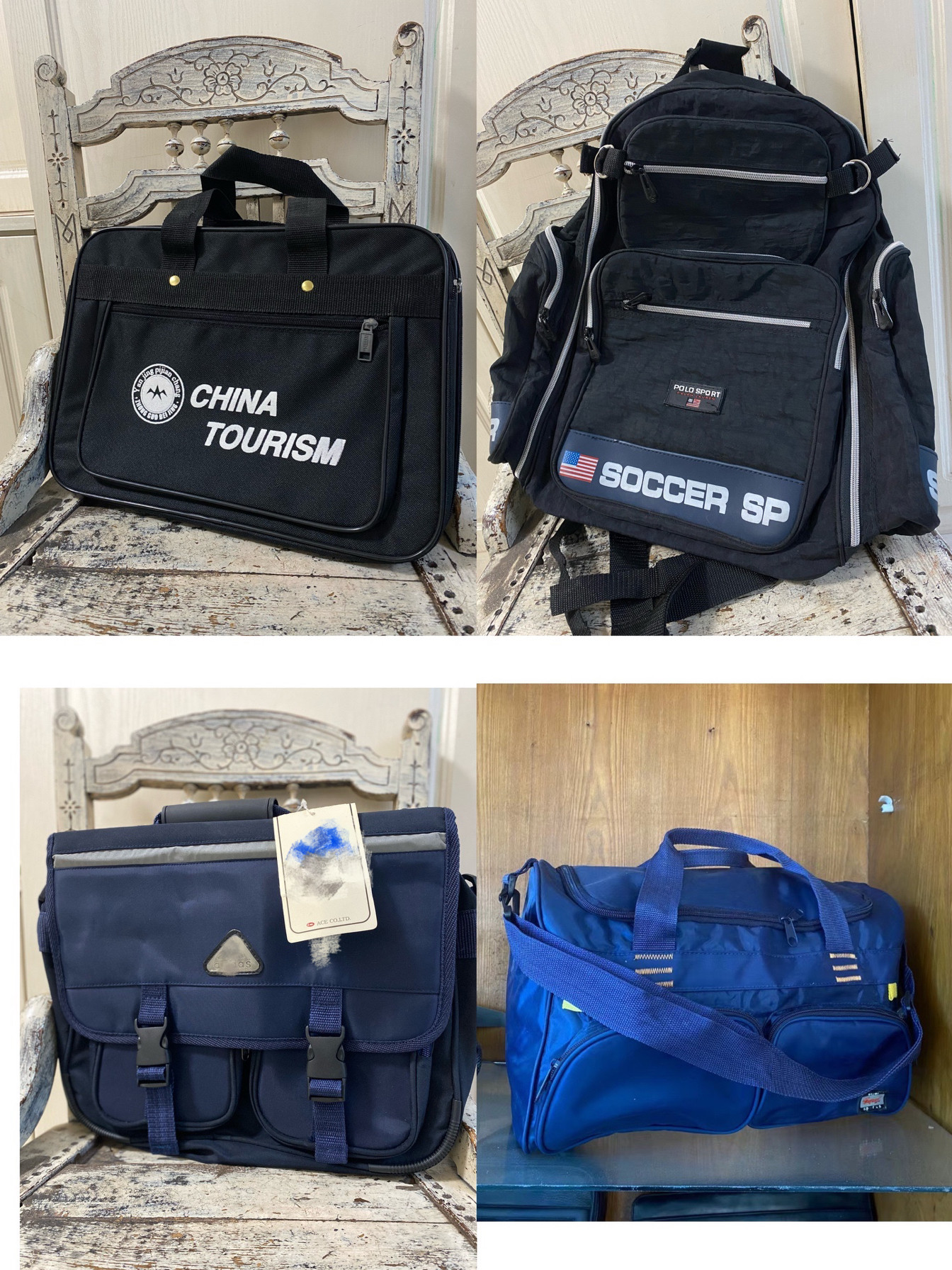 八九十年代复古旅行袋旅游包年代戏手提旅行包大容量孤品yk2双肩