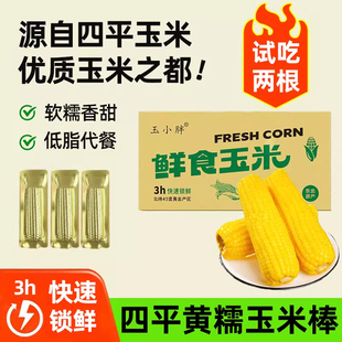 玉小胖吉林四平玉米黄糯玉米250克*10根全新升级黄金铝箔包装整箱
