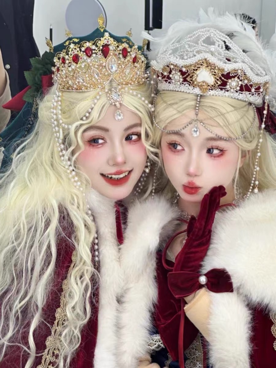 新款俄罗斯公主复古皇冠帽子头冠洛丽塔异域圣母光环摄影旅拍饰品