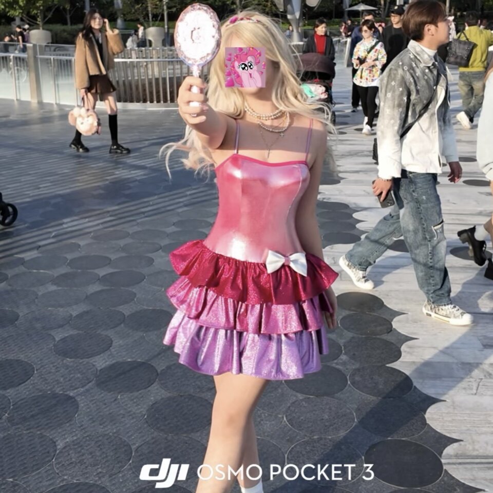 芭比公主风粉色亮片吊带蛋糕裙女蝴蝶结cos动漫服装漫展连衣裙图片