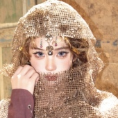 新款 沙丘废土风头纱酷帅雅痞乞丐风围巾敦煌旅拍沙漠写真摄影配饰