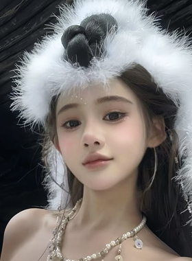 新款妲己锦毛鼠古风头饰道具狐狸汉服白狐影楼cos小唯发饰饰品