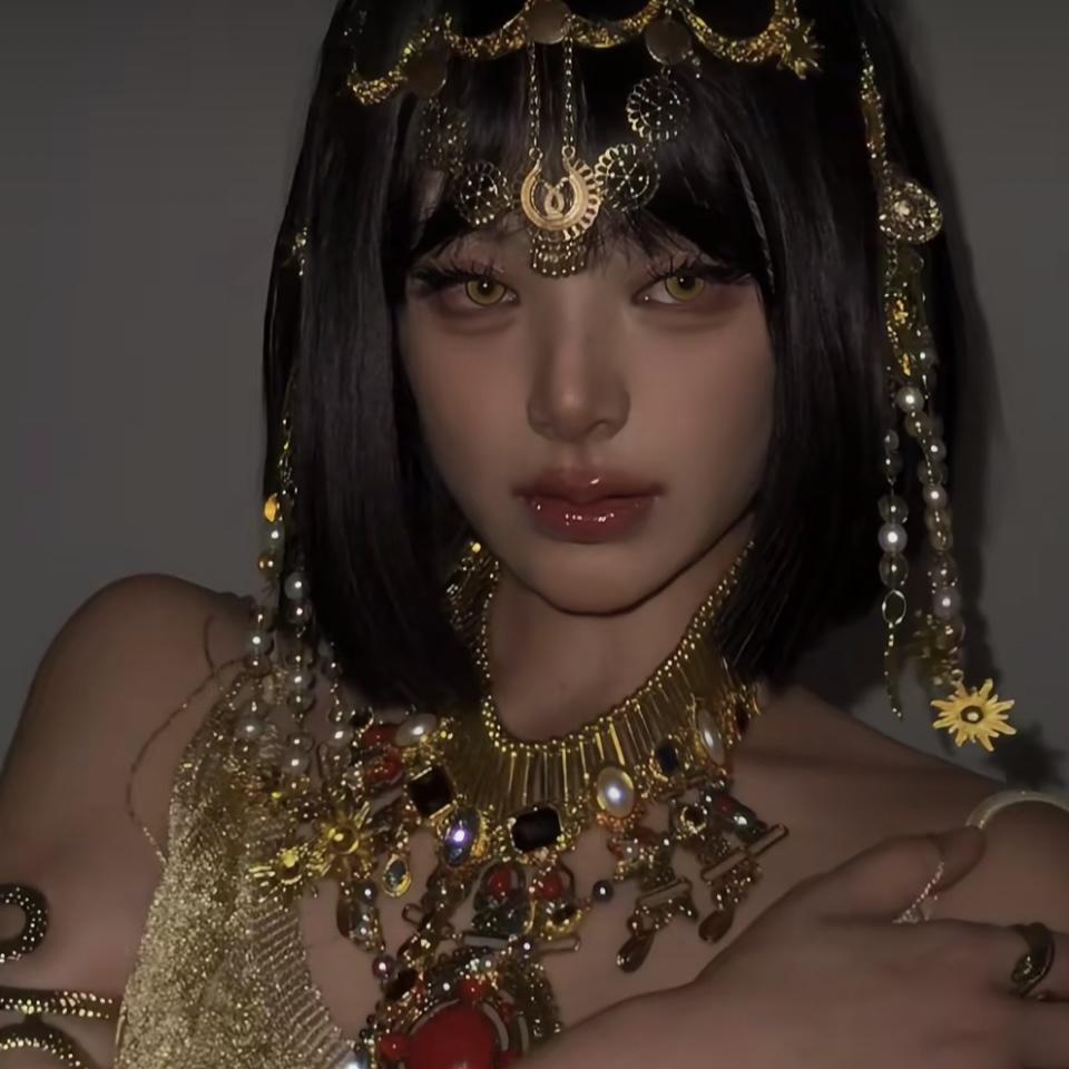 埃及艳后复古民族风项链头饰流苏发链发带超仙异域风情眉心坠额饰