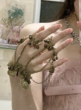 女异域古风手链戒指一体紫霞仙子