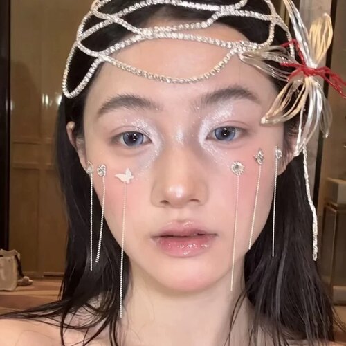 新款欧美夸张爪链网状发饰新娘婚礼演出妆造多层水钻汉服配饰头饰