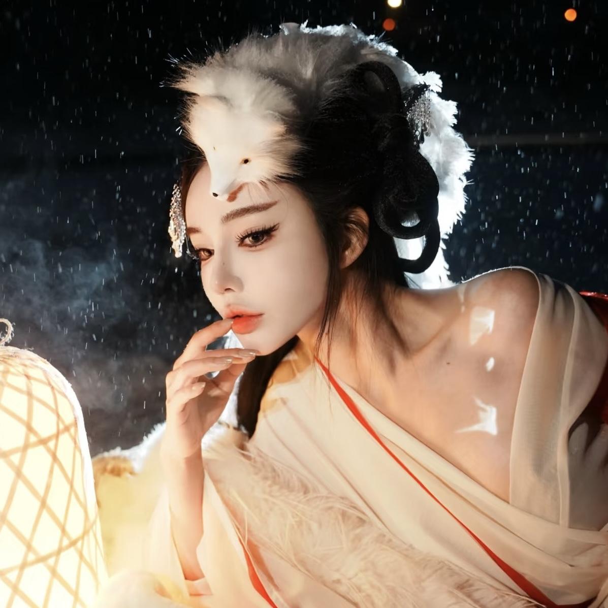 苏妲己九尾狐狸头饰白色狐妖cos发饰古装汉服写真影楼拍摄道具