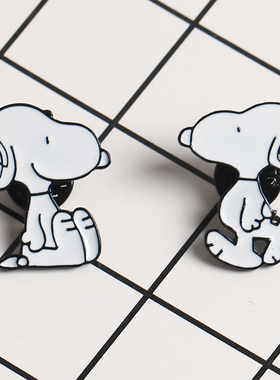 卡通动漫胸针ins史努比原宿徽章woodstock单身狗胸针包包服饰挂件