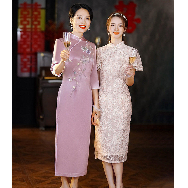高端喜婆婆婚宴装旗袍春秋款