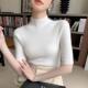 打底衫 显瘦薄款 内搭配西装 一线成衣半高领五分袖 春季 新款 中袖 毛衣