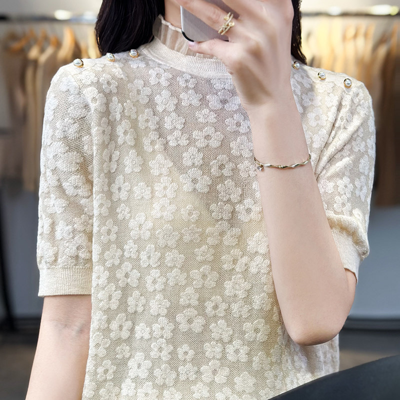 宽松薄款镂空蕾丝羊毛木耳