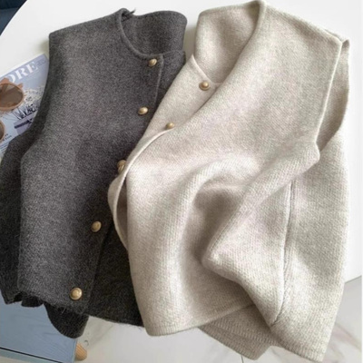 温柔系单排扣小金扣子气