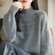 慵懒风重工钩花半高领宽松针织毛衣女高级感休闲洋气加厚显瘦内搭