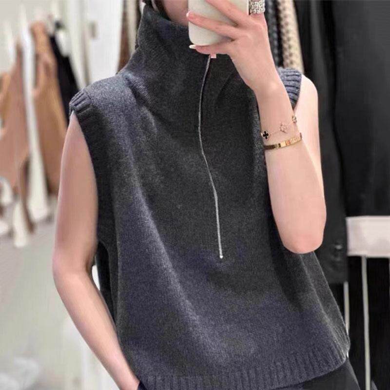 半拉链马甲女款2025新款春秋背心美式坎肩无袖针织上衣外穿马夹女,女装/女士精品,马夹,淘宝优惠券,粉丝福利购,淘宝优惠卷