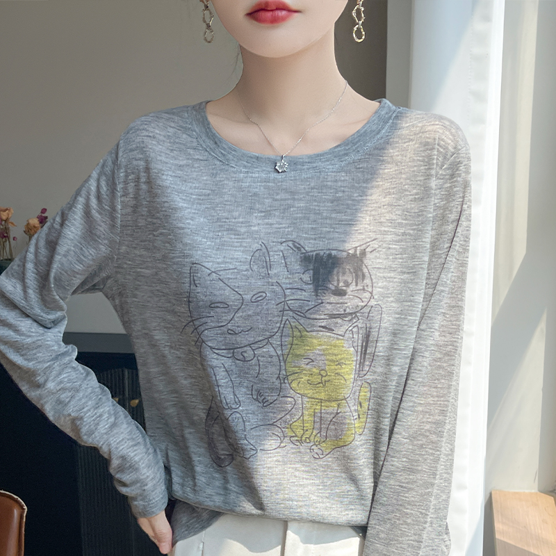 莱赛尔天丝卡通印花针织短袖