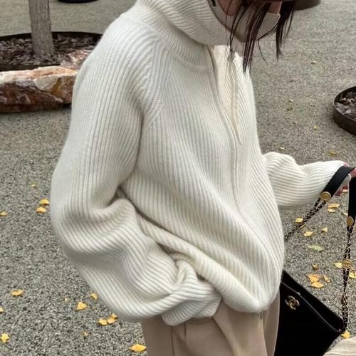 老钱风双拉链羊毛针织开