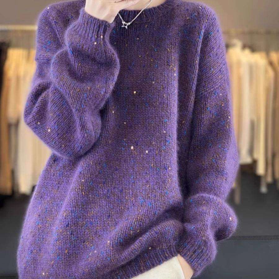 正品折扣店女装2025秋冬羊绒衫女加厚亮丝针织毛衣宽松羊毛打底衫,女装/女士精品,羊绒衫,淘宝优惠券,粉丝福利购,淘宝优惠卷