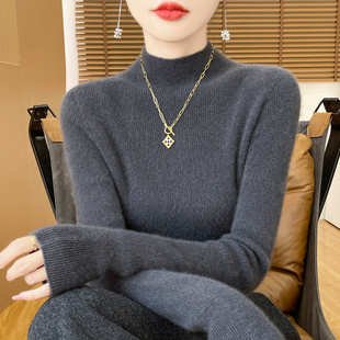 内搭超保暖针织衫 时髦配大衣修身 女2025秋冬新款 半高领加厚打底衫