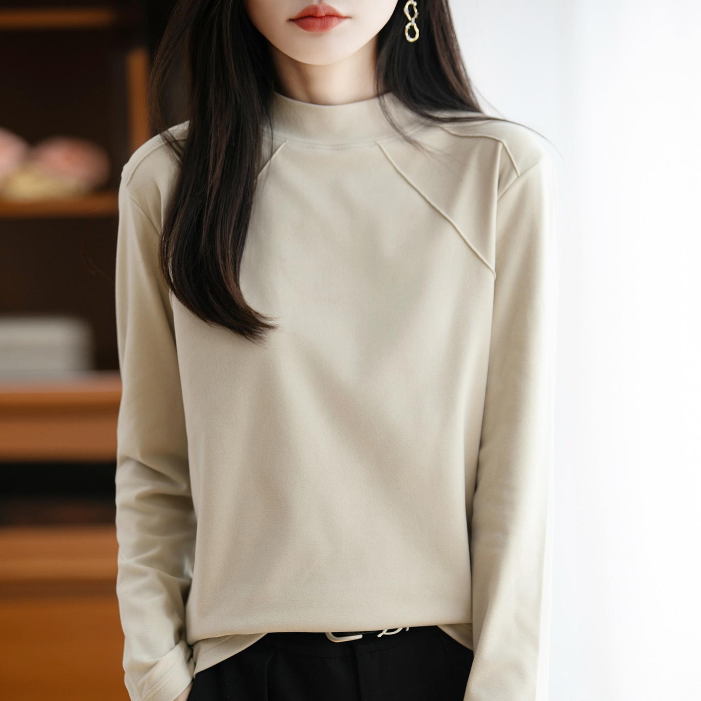半高领打底衫女秋冬季德绒亲肤2025年新款百搭长袖内搭女士上衣