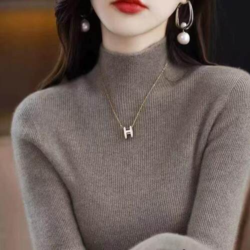 断码清仓2026针织衫女秋冬新款半高领毛衣修身内搭纯色打底衫加厚
