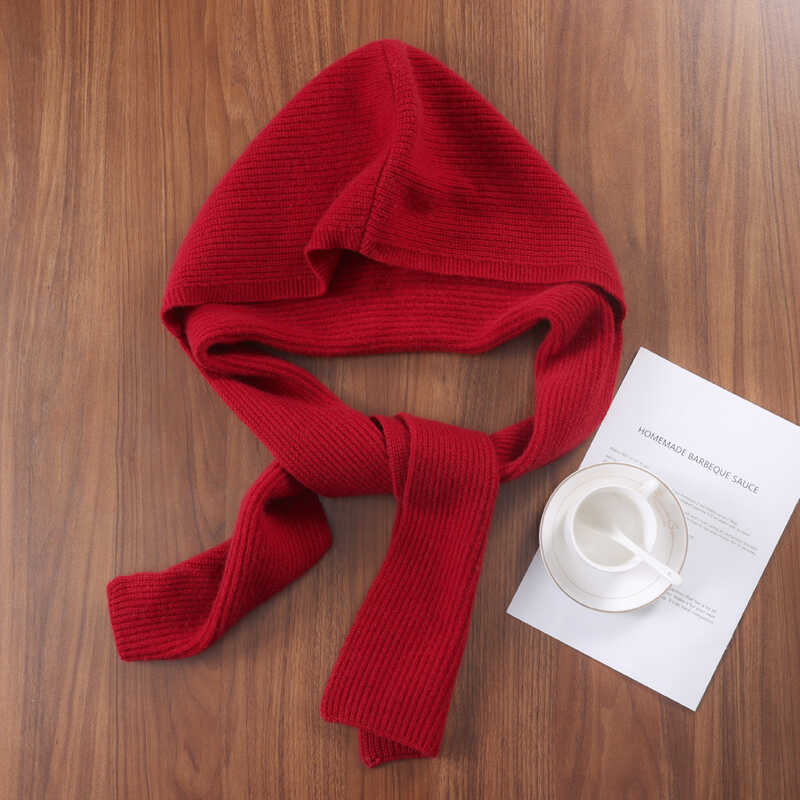 保暖带帽披肩护颈两用围脖时尚