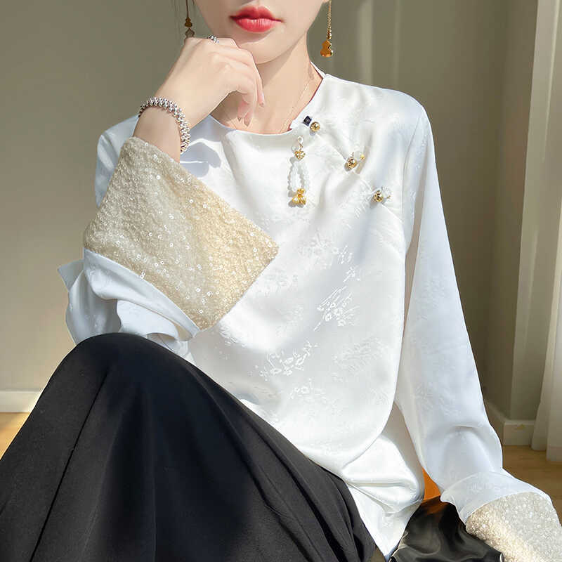 2025夏季套头提花上衣中式国风