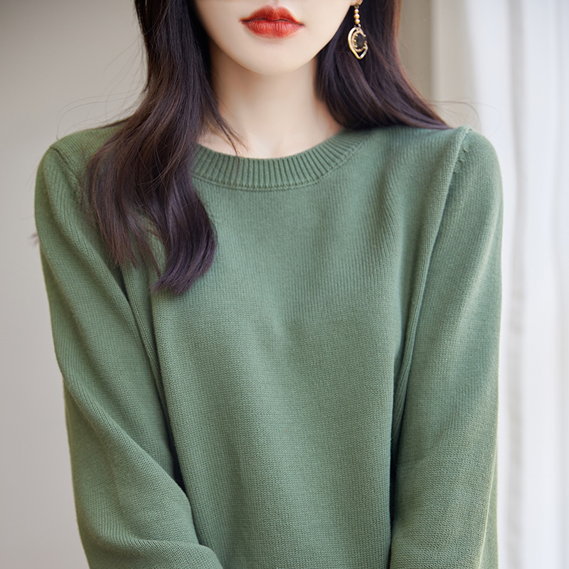 重磅加厚100%纯棉线长袖针织