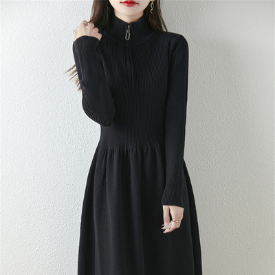 配大衣针织连衣裙女2025