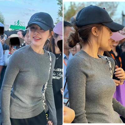 赵露思同款灰色加厚显瘦针织衫女