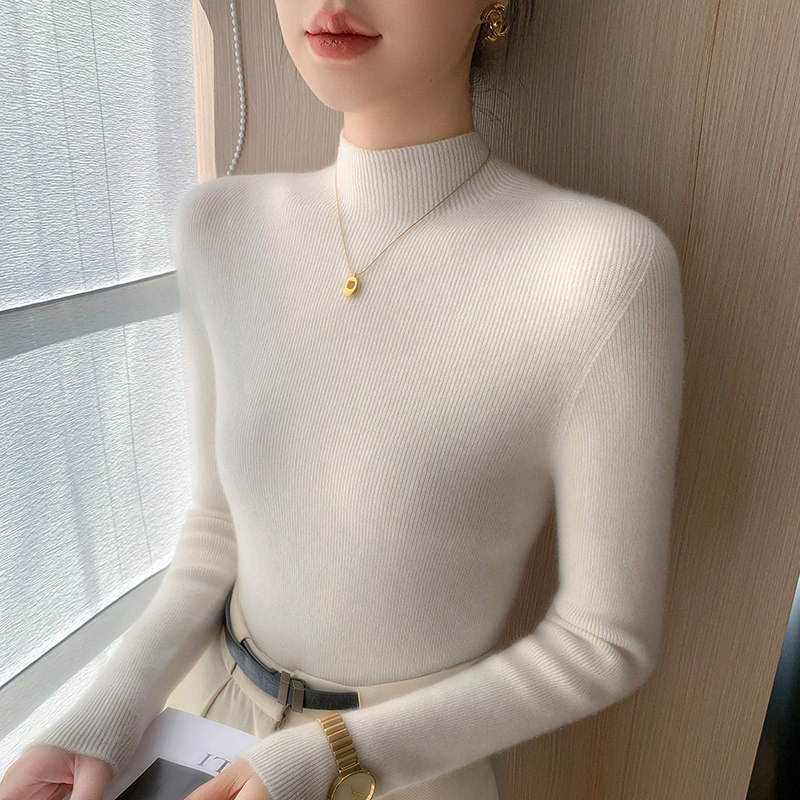半高领打底衫女2026新款轻奢高级感秋冬中领内搭毛衣修身针织上衣