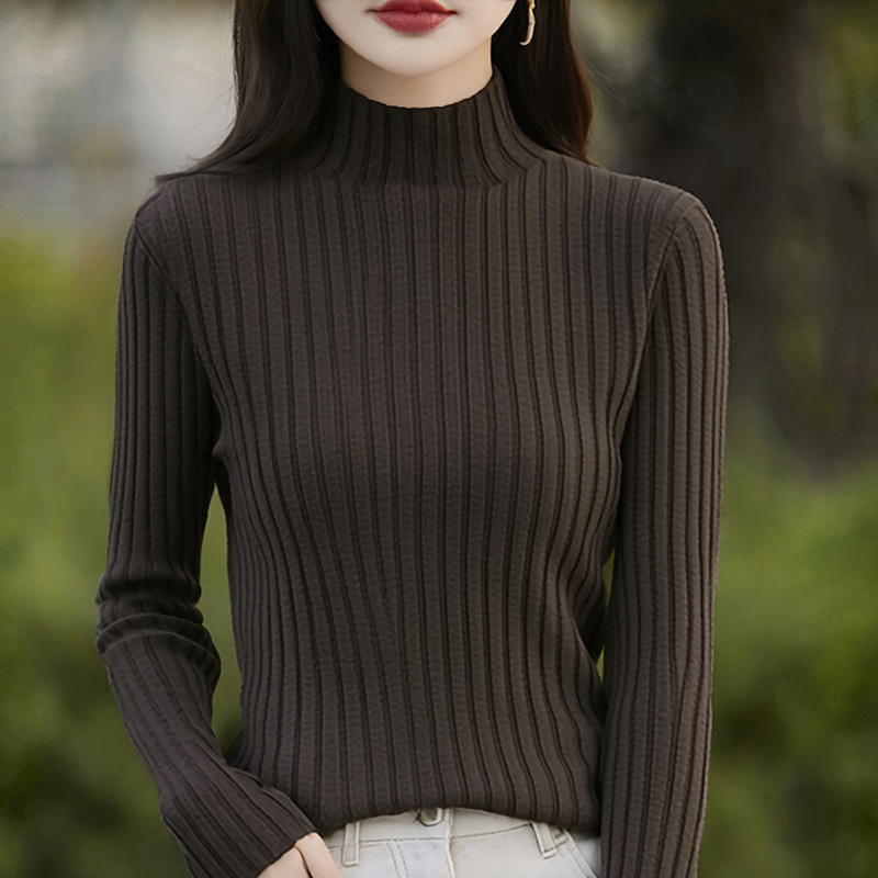 无缝100%纯棉线针织衫女