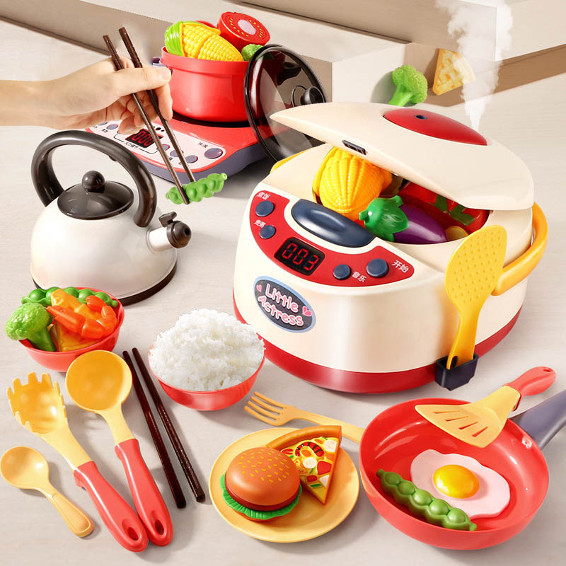 儿童过家家厨房男女孩玩具仿真套装可做饭厨具宝宝煮饭迷你电饭煲