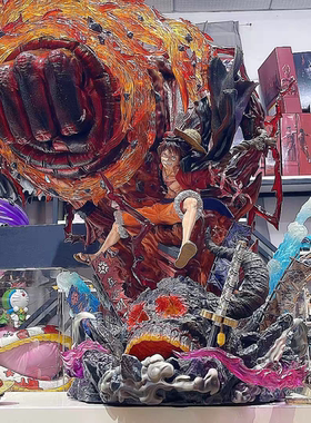 海贼王业火路飞送灯光带特效60高度模玩摆件手办现货