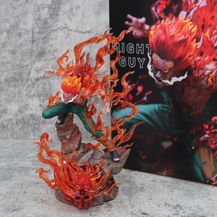 火影忍者手办 十年百忍夜凯模型 死门迈特凯GK摆件 可发光盒装