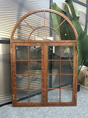 铝合金木纹圆弧形窗户金属铁门窗