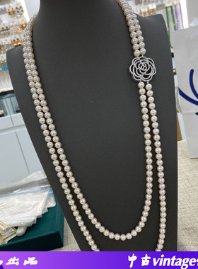高档大气玫瑰花珍珠长款项链女百