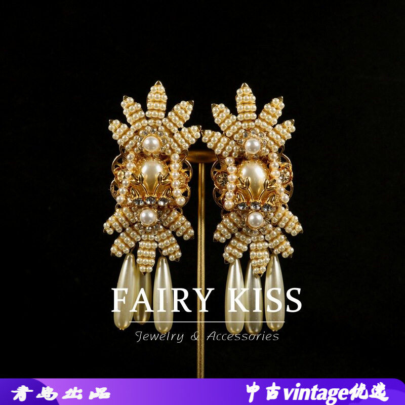 中古重工胸针耳环套装精致百搭时