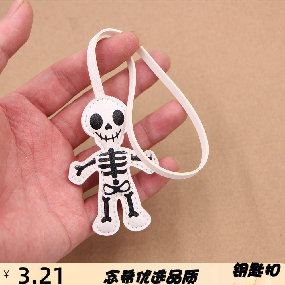 搞怪人体骨骼标本骷髅皮革箱包挂