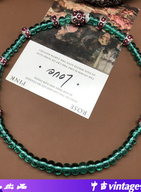 设计感百搭气质绿色琉璃算盘珠串