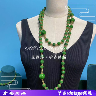 项链 复古蛙皮长款项链 简约知性气质长款装饰链 设计感圆珠项链