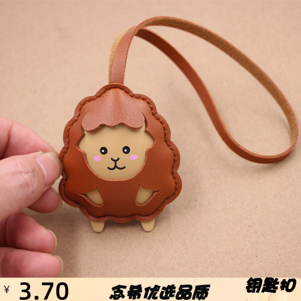 羊年小羊镂空印刷皮革箱包挂件服
