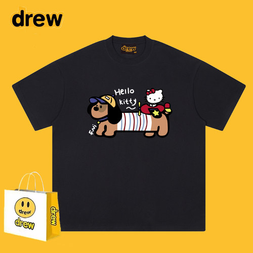 DREWESSFODGR腊肠狗KT猫卡通短袖